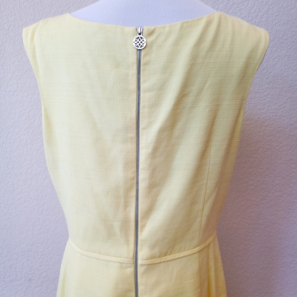 Antonio Melani butter yellow beaded and chain detail neckline shift dress - Picture 9 of 9